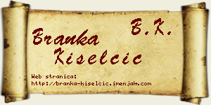 Branka Kiselčić vizit kartica